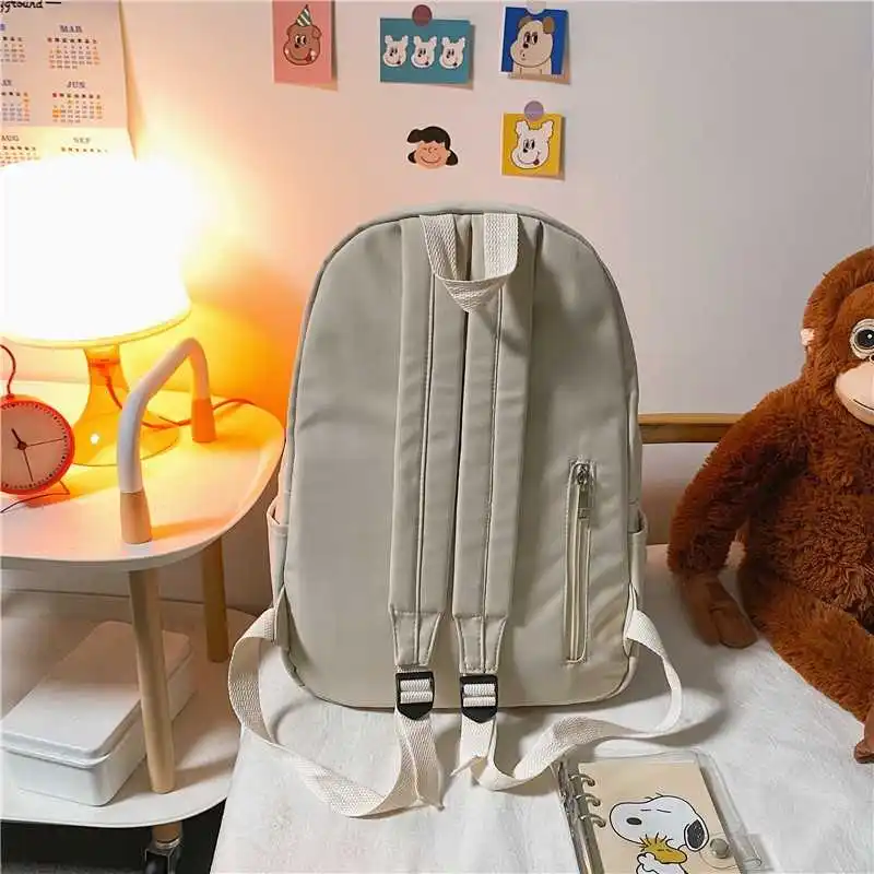 

2021 harajuku female fashion backpack contrast nylon colour backpack for girls multi-pocket high-capacity travel packs