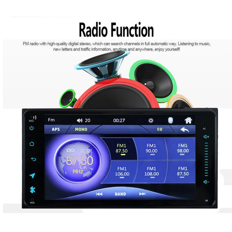 Автомобильный радиоприемник 2 Din 7 дюймов Windows Ce Bluetooth Mirrorlink USB FM GPS сенсорный экран