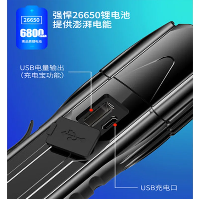 Precio Camping Al Aire Libre Linterna Recargable Encendedor De Banco De Potencia Linterna Convoy Poderoso Lanterna Equipo De Camping BI50FL