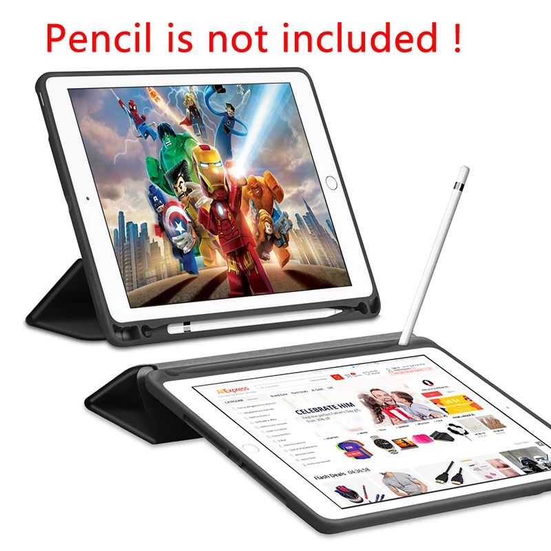 Чехол для планшета IPad Pro 12 9 2015 2017 силиконовый мягкий чехол со слотом ручки умный