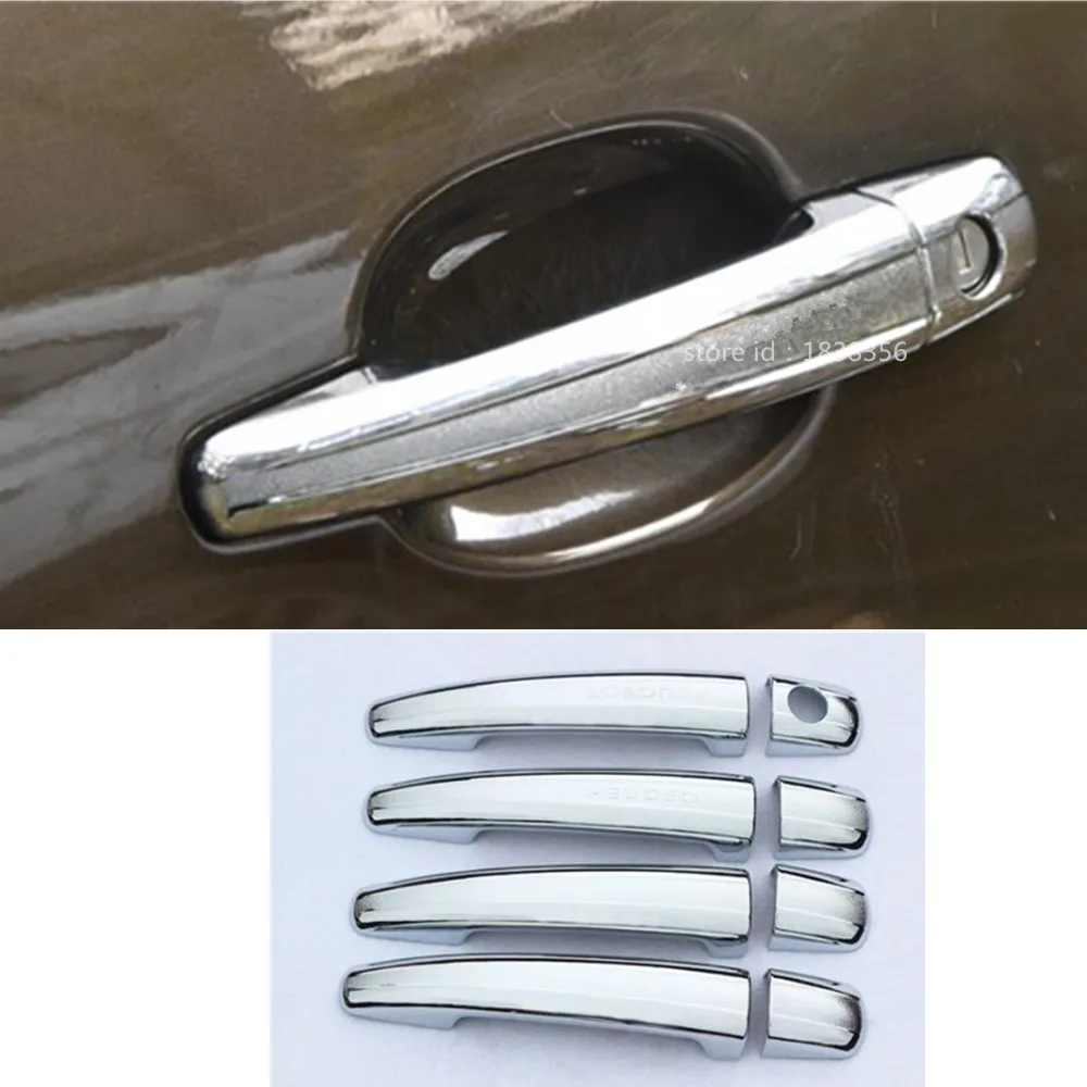 4 шт. хромированные чехлы на дверные ручки для Peugeot 3008 2013 2014 2015|chrome door handle|cover handleabs