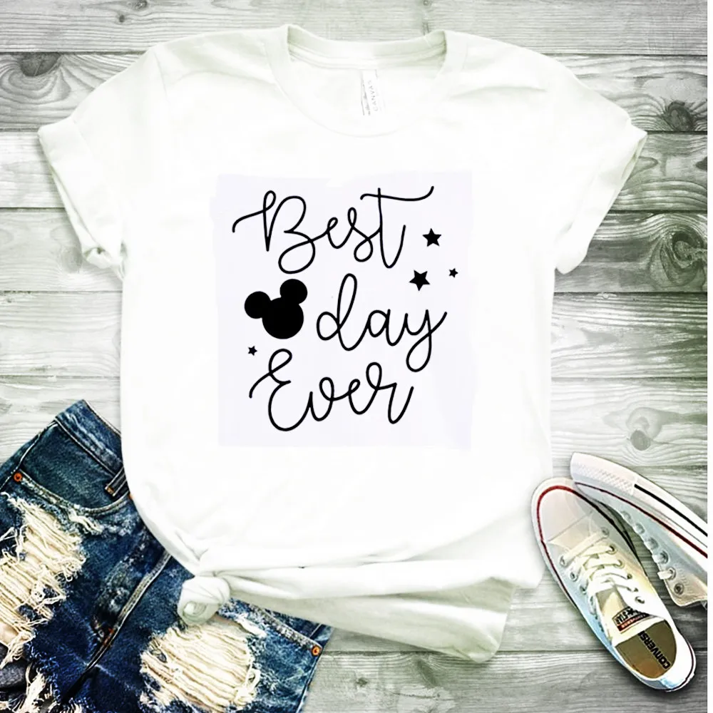 Женская рубашка Best Day Ever Shirt для мамы модная с Минни Маус мышь Micky семейная