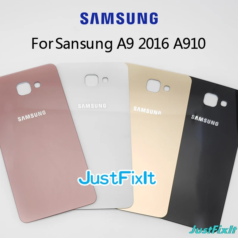 Для SAMSUNG Galaxy A9 2016 A910 A900F A910F Задняя крышка батареи Дверь стеклянная Корпус чехол