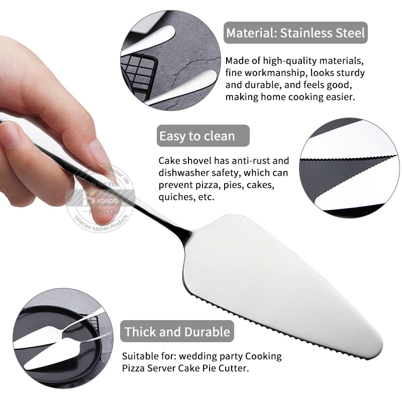 1/2pcs Cake Shovel Cutter Stainless Steel Pizza Server Pie Serrated Edge Spatula Cheese Divider Knife | Дом и сад