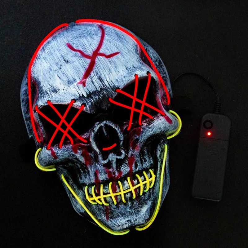 Хэллоуин Череп светодиодный холодсветильник светящаяся маска страшный ужас