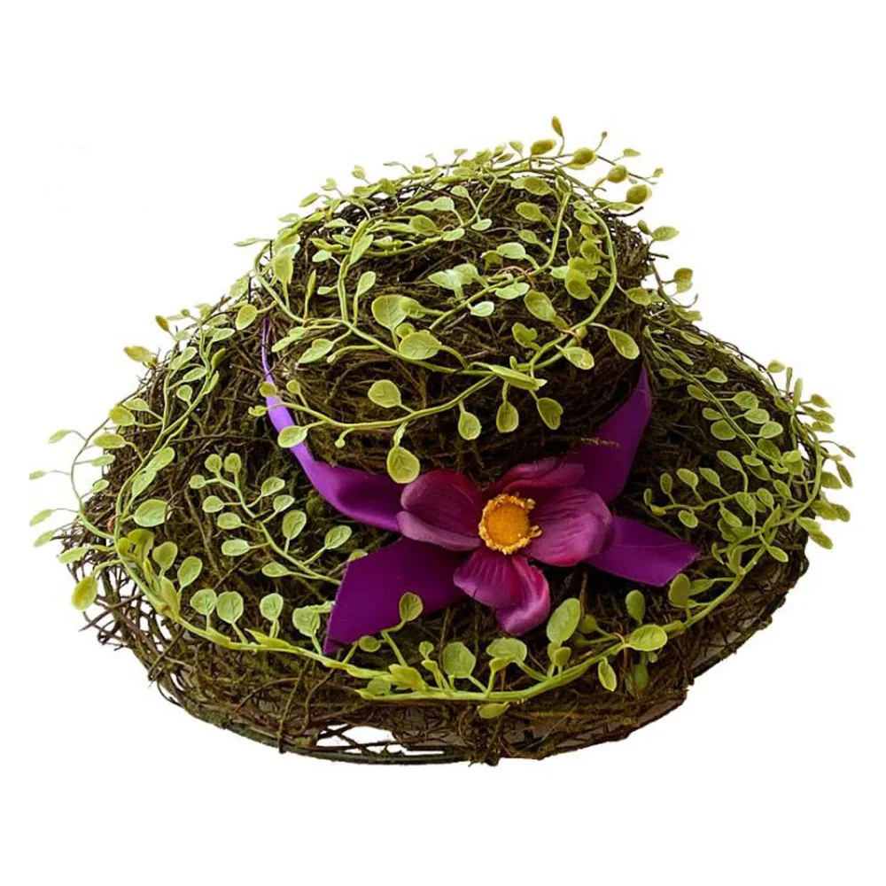 

Artificial Wreath Butterfly Wall Hanging Miniatures Sculptures DIY Simulation Leaves Decoration Creative Home Decor