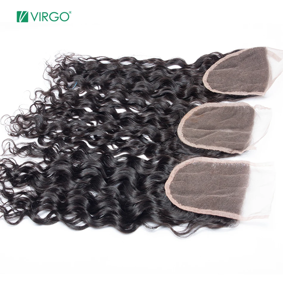 Волынка Virgo Remy волосы швейцарские кружева закрытие воды волна 4x4 5X5 6X6 Кружева