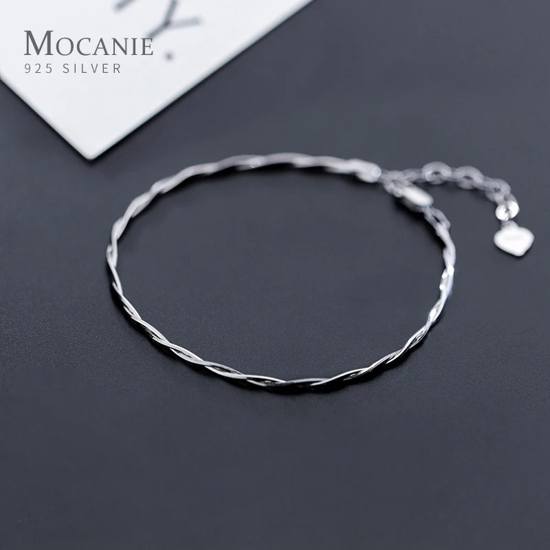 

Mocanie Trendy 925 Sterling Silver Double Layer Cross Snake Bone Chain Stackable Slim Bracelet for Women Link Chain Fine Jewelry