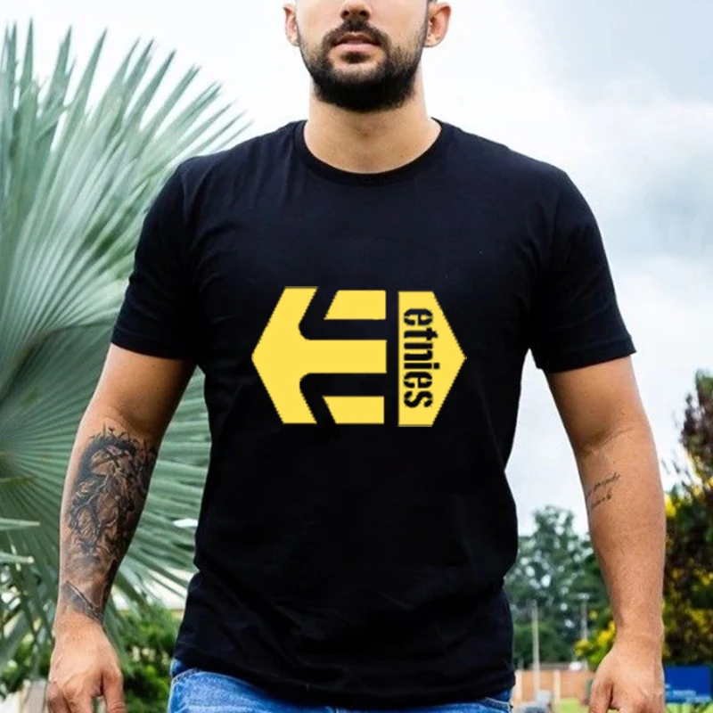 

Solid Color Etnies Logo T Shirt Summer Casual Cotton Hombre Tops Hot Sale Skateboard Short-sleev Fashion Streetwear Camisetas