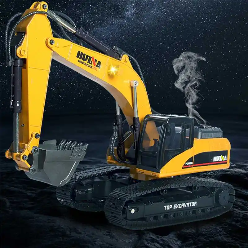 

RC Excavator HUINA 580 RC Car 23 Channel Remote Control Car Toys Styling Road Construction All Metal Autos Vehicle Model Toys
