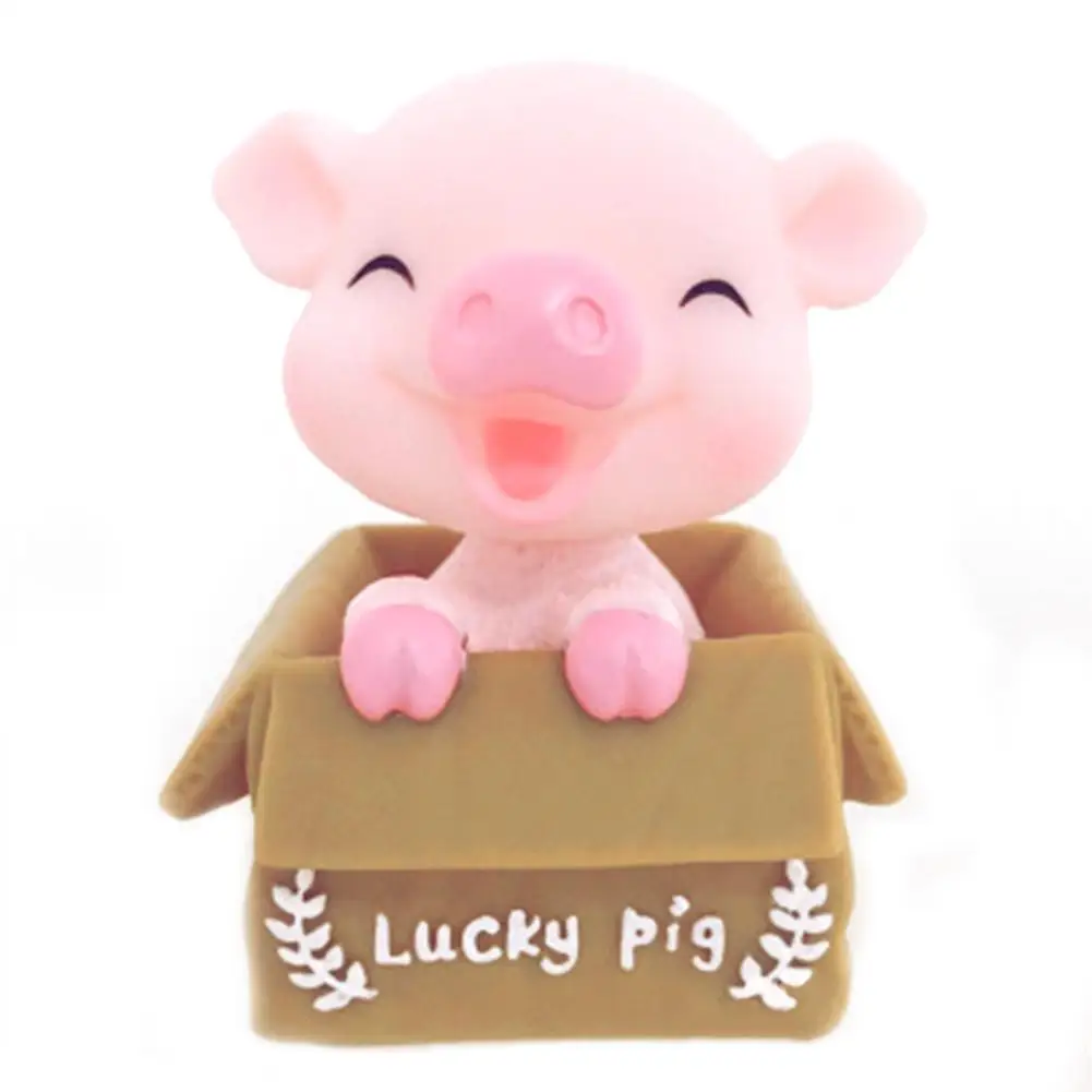 Инновационный автомобиль счастливая свинья Вибрирующая голова Милая Ювелирная