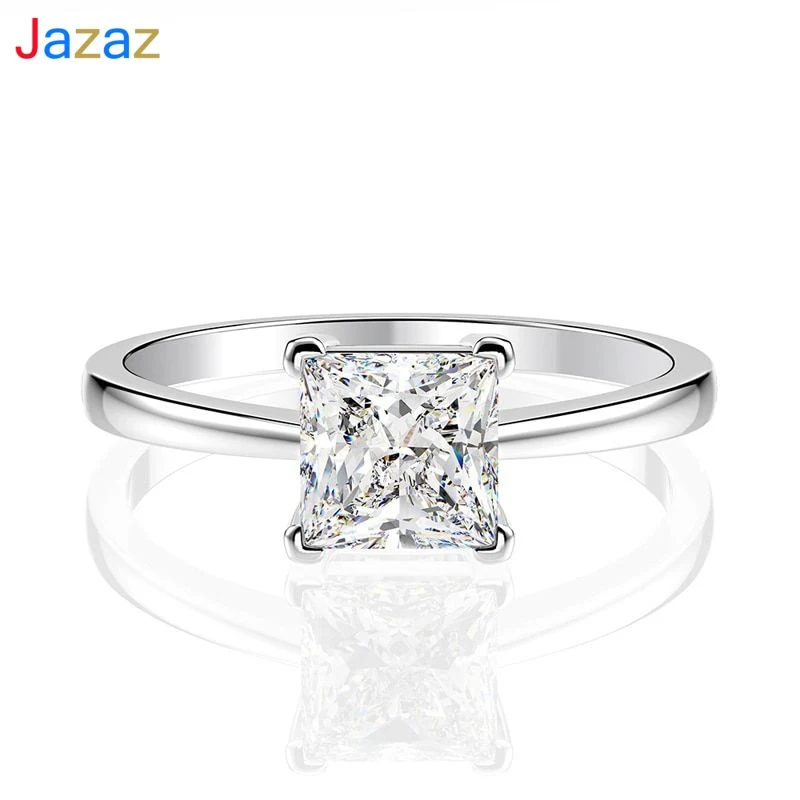 

Женское кольцо из серебра 100% пробы, 6 х6 мм, с бриллиантами