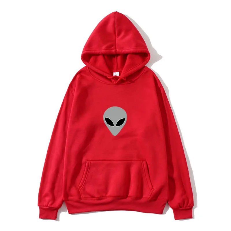 2020 alien printed solid color hoodie women's men's loose long sleeve large size hooded sweatshirt cute Harajuku autumn pullover