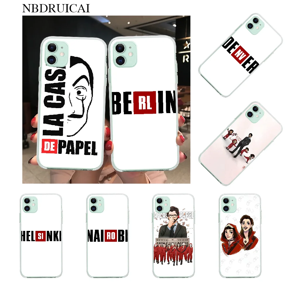 NBDRUICAI TV The Paper House Money Heist черный мягкий чехол из ТПУ для iPhone 11 pro XS MAX 8 7 6 6S Plus X 5S SE XR