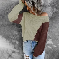 autumn sweater women fashion solid off shoulder knitted pullovers sweaters casual loose streetwear elegant sweater pull femme