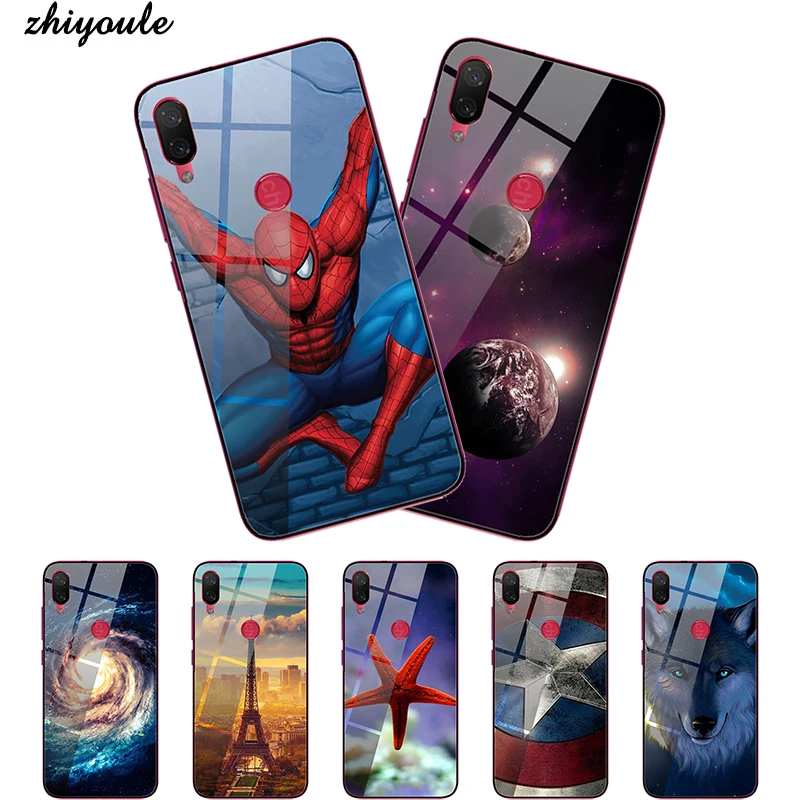 Роскошный 3D чехол из закаленного стекла с изображением звездного неба для Xiaomi Play