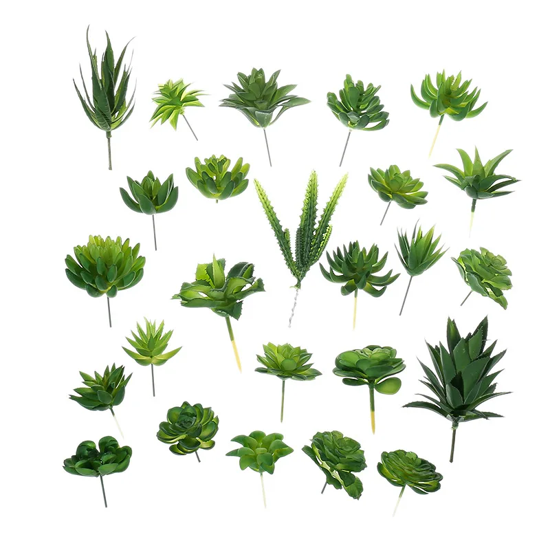 Искусственные зеленые суккуленты Маленькие Средние Большие растения украшение