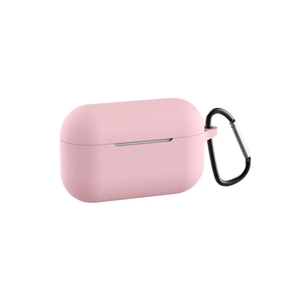 Силиконовый чехол Защитный чехол для Apple Airpods pro TWS blutooth наушники мягкий Air pods pro защитный чехол s крюк для наушников - Цвет: Pink with sling
