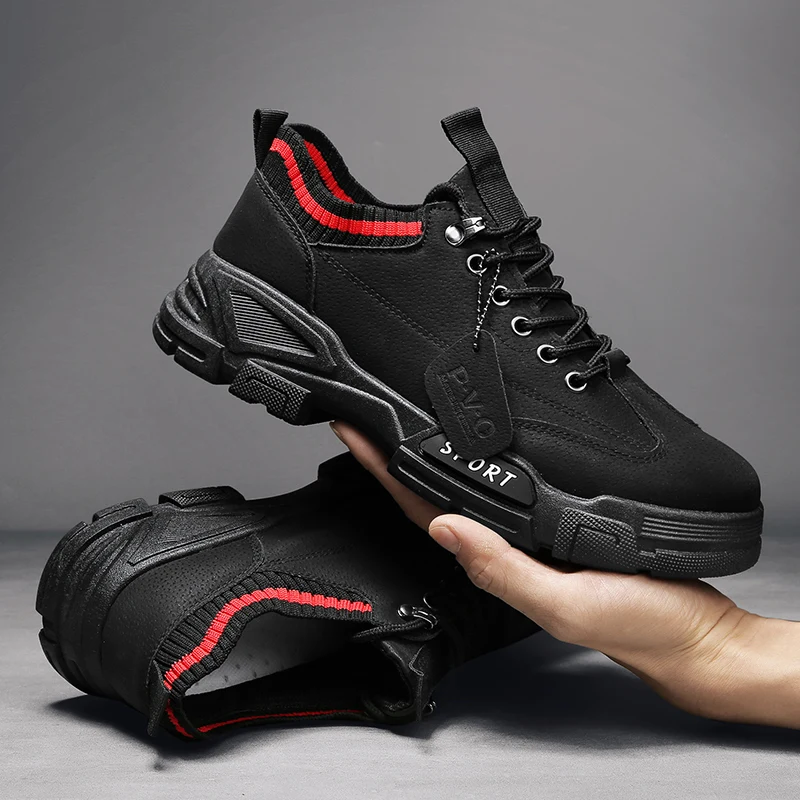 

Fall Low-cut Martin Boots Tooling Boots Fashion Trend All-match Leather Fabric Comfortable Lining Men's Casual Shoes