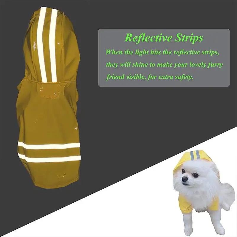 

S-XL Pets Dog Clothes Hooded Raincoats Reflective Strip Dogs Rain Coat Waterproof Jackets Outdoor Breathable Clothes For Puppy