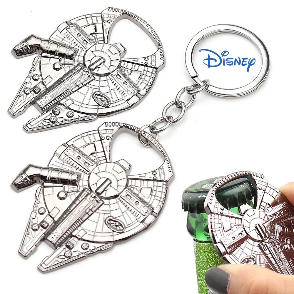 

Disney Star Wars Keychain Action Figure Movie Spaceship Keyring Pendant Metal Accessories Corkscrew Kids Gifts Toy