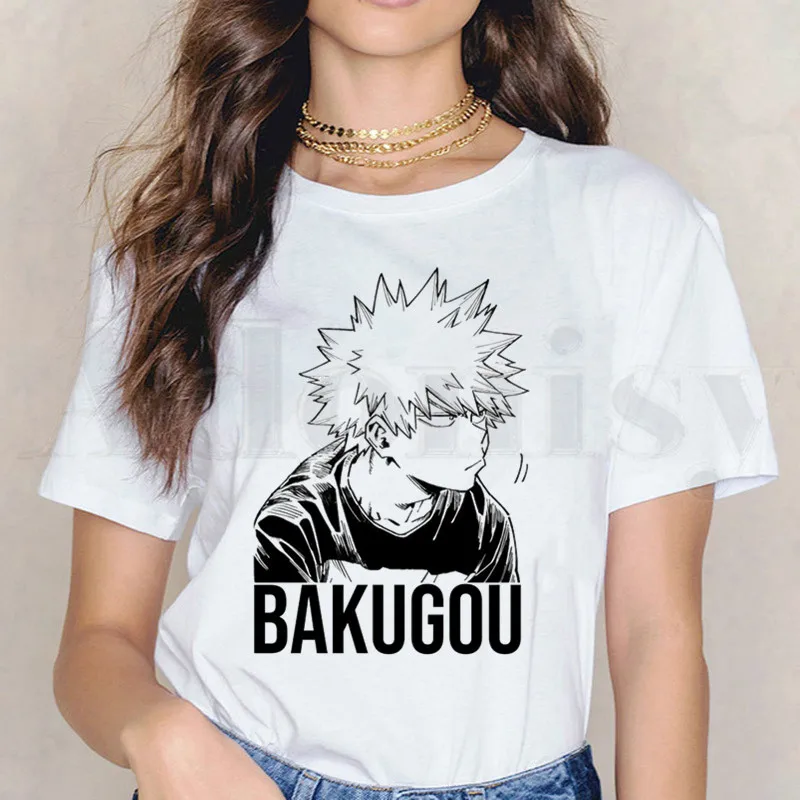 My Hero academic Bakugou Boku No Футболка Harajuku Повседневная белая футболка женская новая