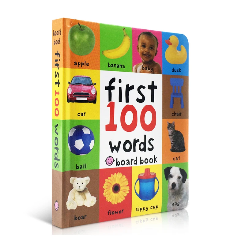 

100 Word Dictionary Enlightenment Cardboard Book Digital Color Farm Cognition Infant Learning Educational Toys Children's Books
