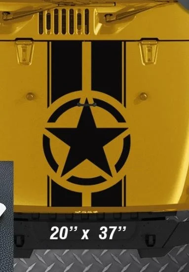 Для Jeep Wrangler TJ LJ JK Star Военная полоска виниловая наклейка на капот наклейка грузовик+ Ext