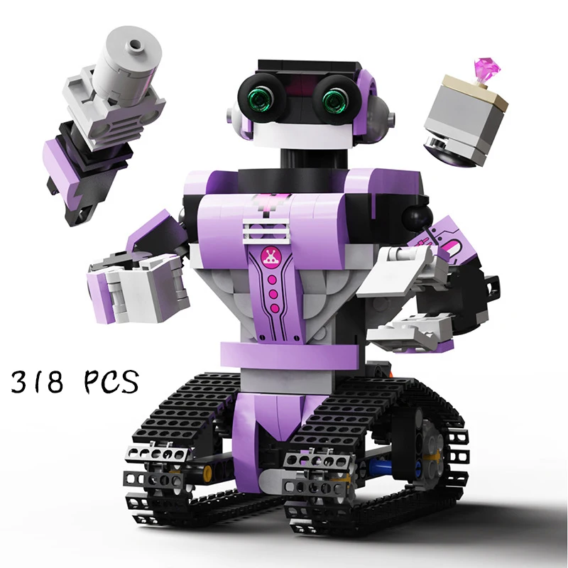 

New purple programming robot series remote control AAP intelligent control 318PCS building blocks puzzle children's toy gift