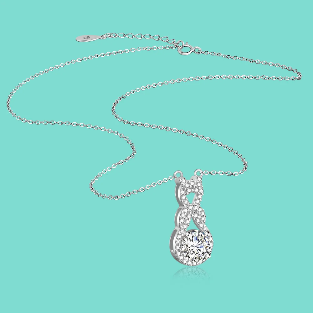 

Благородное женское ожерелье из стерлингового серебра 925 пробы с блестящим кубическим цирконием ожерелье с подвеской в виде капли воды роз...