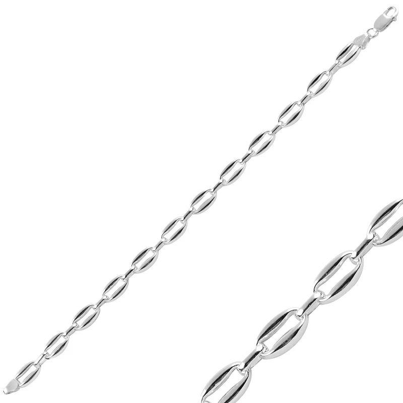 

Silverlina Silver 8mm Oval Hollow Sailor Chain Bracelet