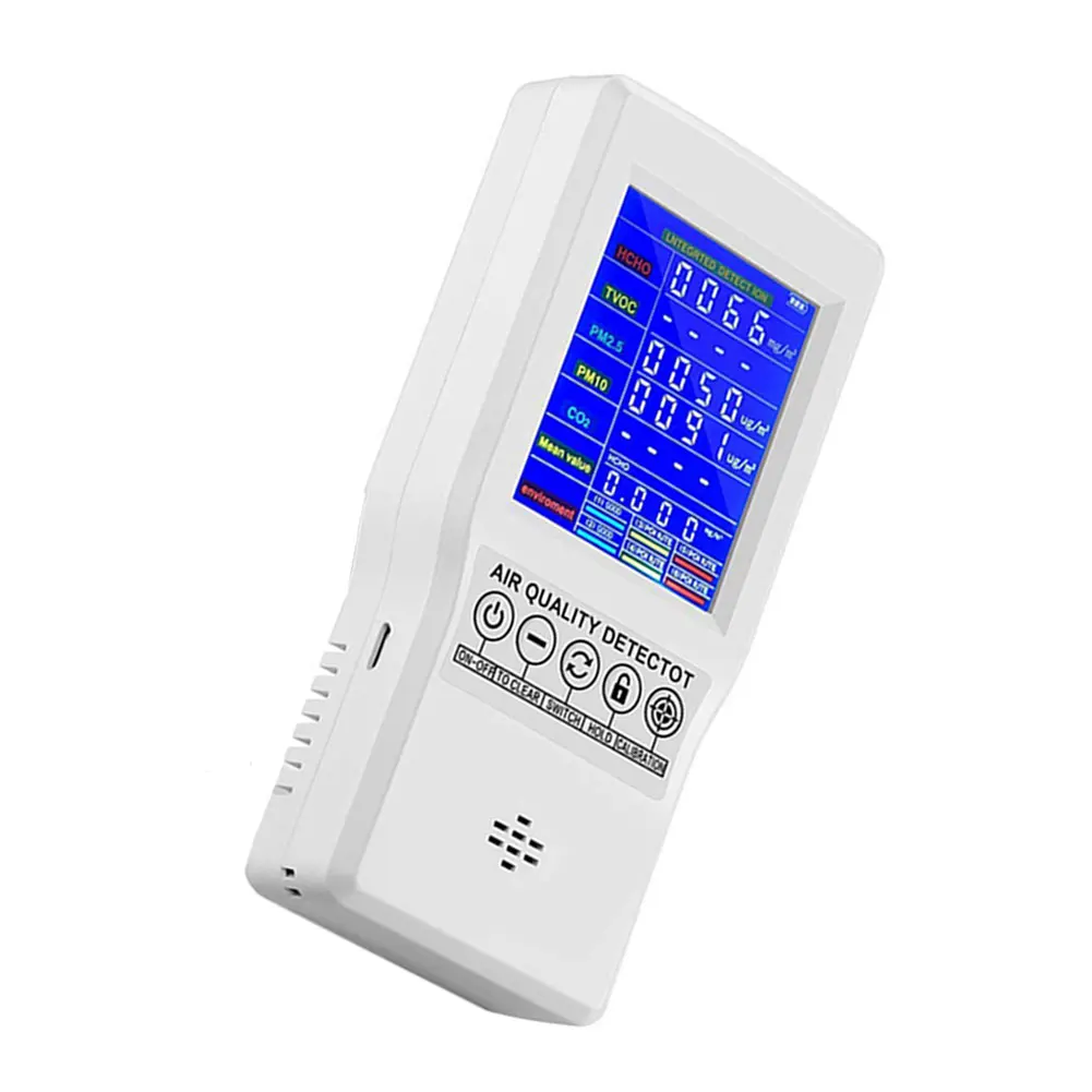 

Multifunctional Air Quality Tester Air Gas Detector Monitor For CO2 Formaldehyde PM2.5 PM10 Testing Tool For Pregnant Woman Kids