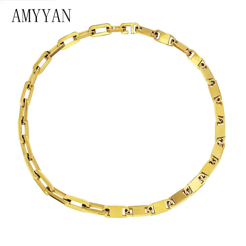 

316L Stainless Steel Necklace Antique Chain Jewelry Women's Men's Choker Fashion Gold/Silver Color Link Geometric Collar