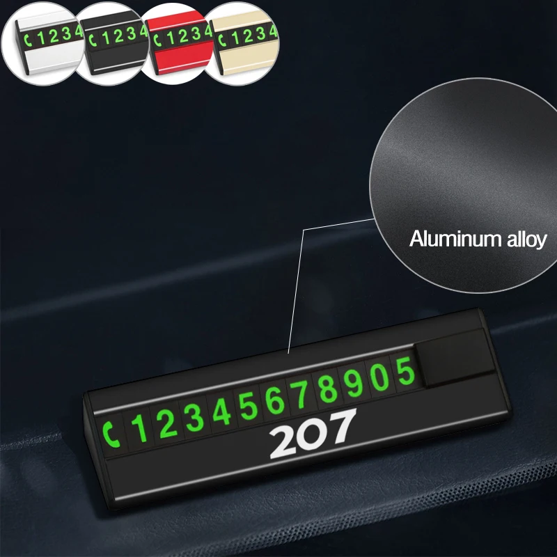 Автомобильный Алюминий сплав карточка с телефоном для временной парковки номер