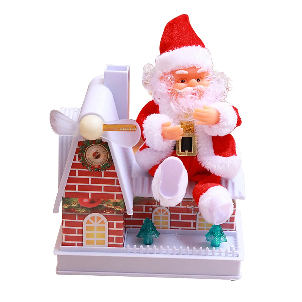 

Electric Santa Claus Glowing Windmill House Christmas Toy New Year Gift for Children Toy Christmas Decoration
