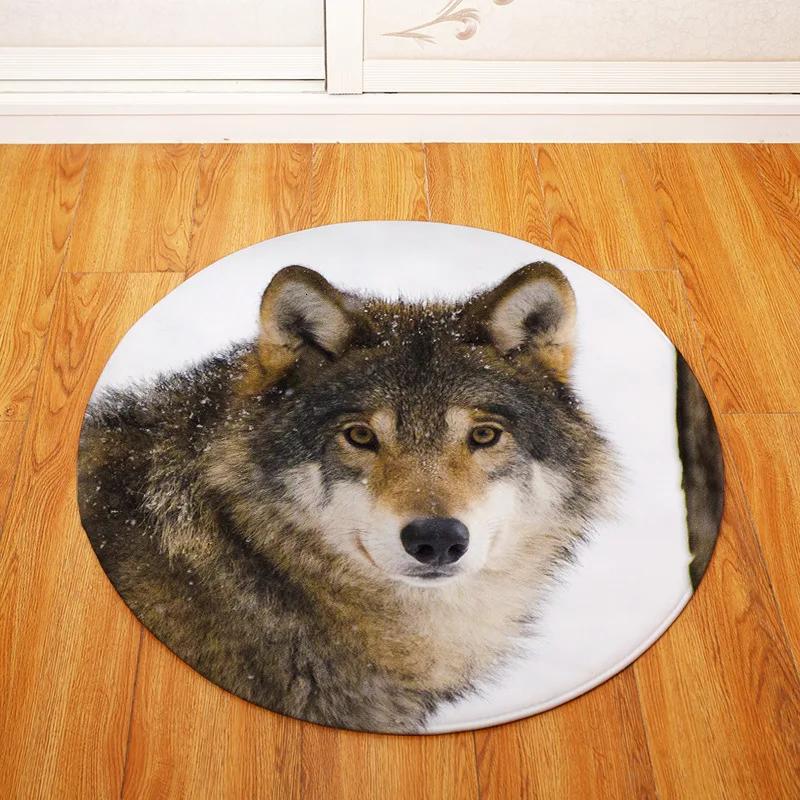 80 см коврик с изображением животных волка Круглая Комната напольный кухня ванная