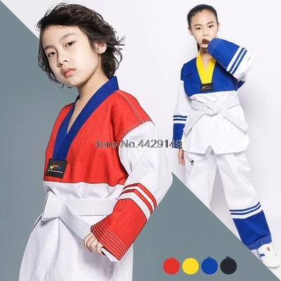 8 видов цветов Высококачественная униформа для тхэквондо Корейская детей и