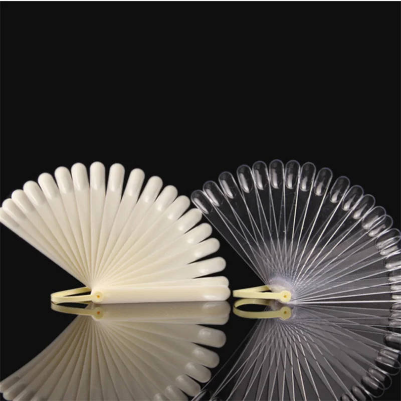 

Card False Nail Tips Fan Transparent White Fake Nail Tips Nail Art Practice Display Design Tools