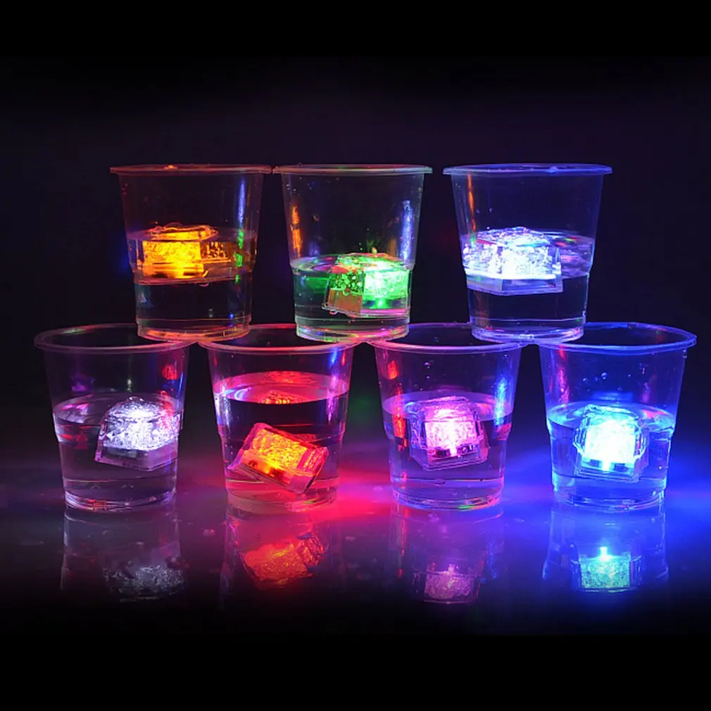 DIY вечерние декоративные светодиодные кубика льда светильник Multi Цвет жидкости