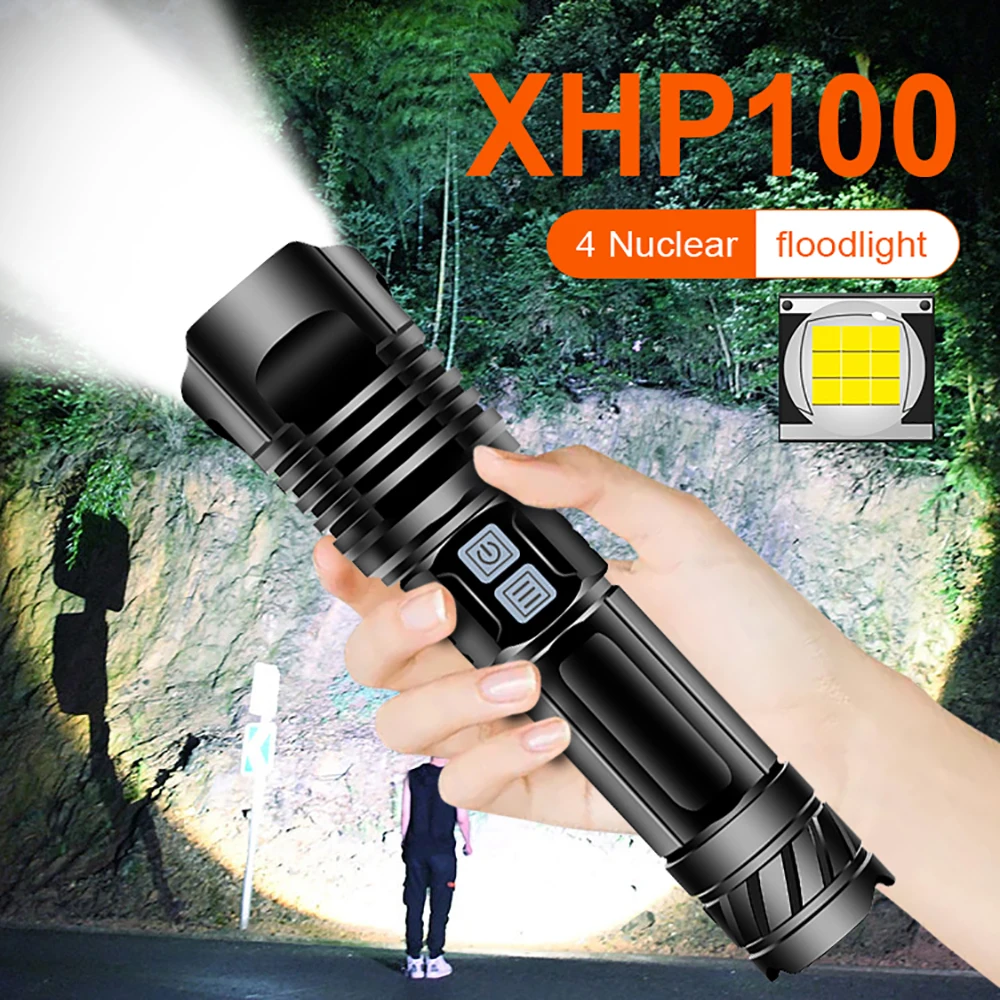 Супермощсветильник светодиодный фонарик тактический фонарь XHP100 18650 с зарядкой