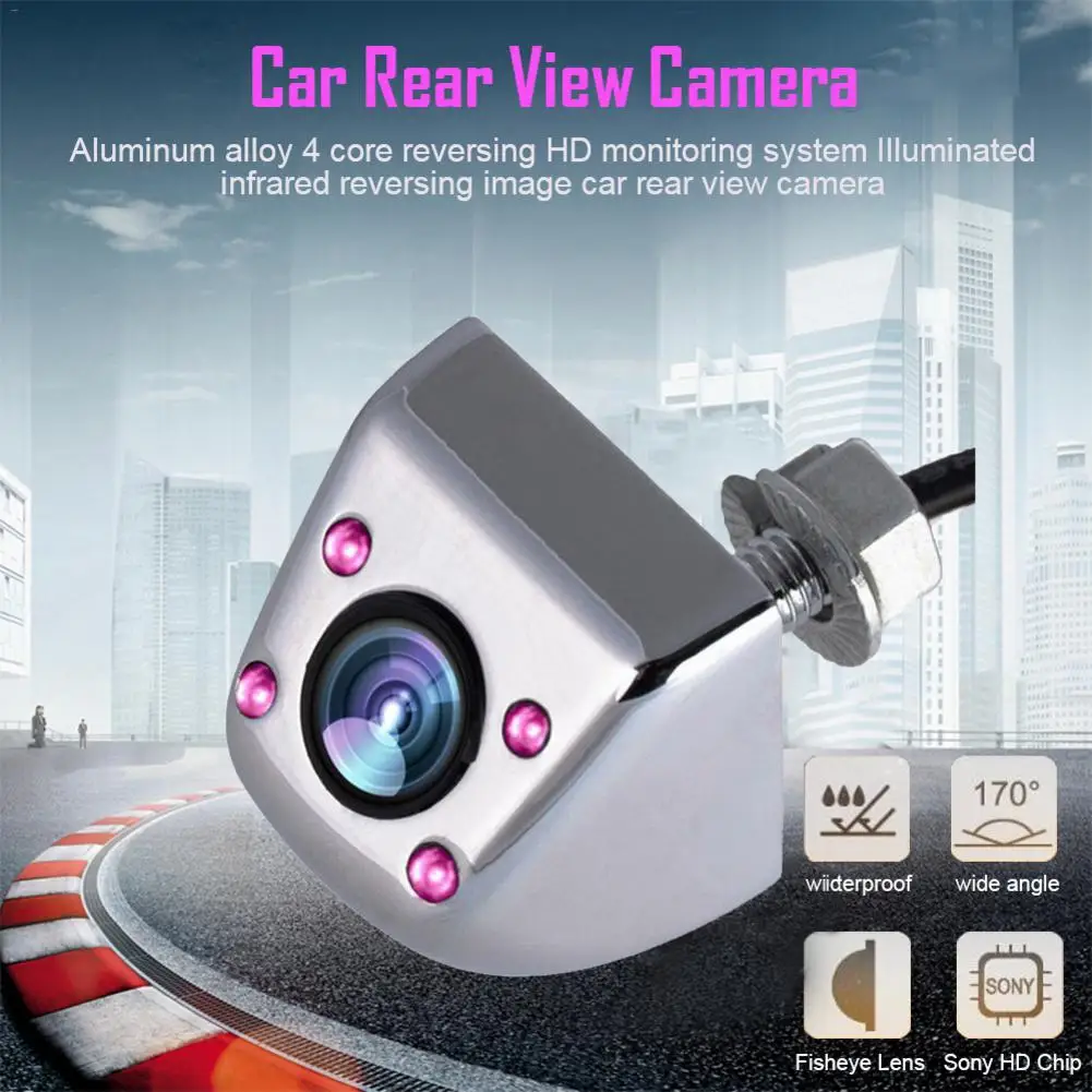 Автомобильная камера заднего вида 4 светодиодный Ночное Видение авто парковка