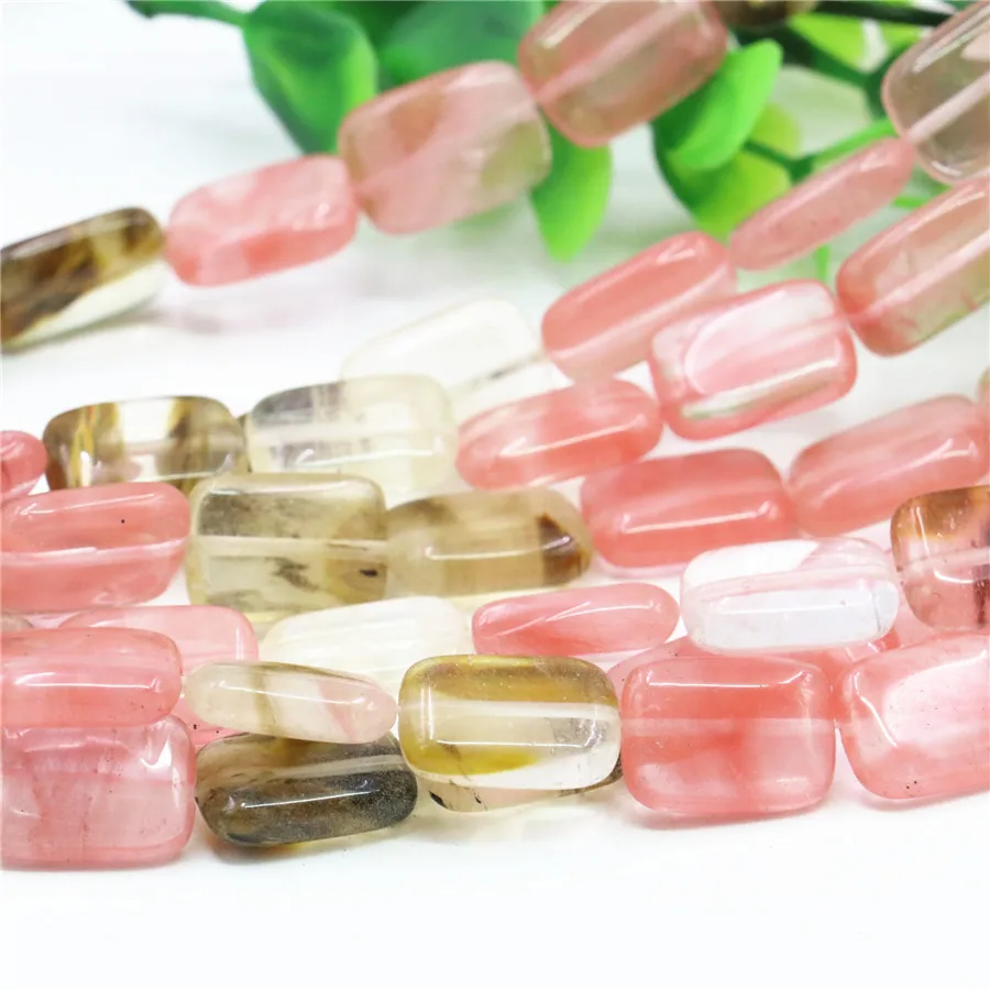 Newl Free Shipping Multicolor Watermelon Tourmaline Stone 13x18mm Rectangle Loose Beads Diy Jewelry Making 15inch B493 | Украшения и