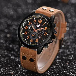 Luxury classic men's watch casual quartz fashion stainless steel belt military watch student sports  in Pakistan