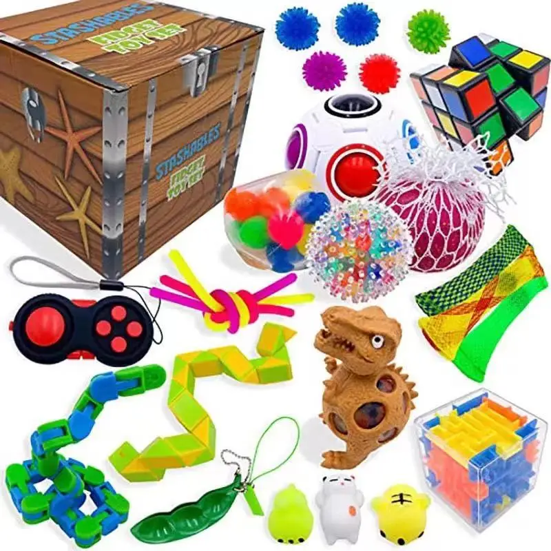 

23 Pack Fidget Toys Stress Relief Toys Autism Anxiety Relief Stress Pop Bubble Fidget Sensory Decompression Toy for Kids Adults