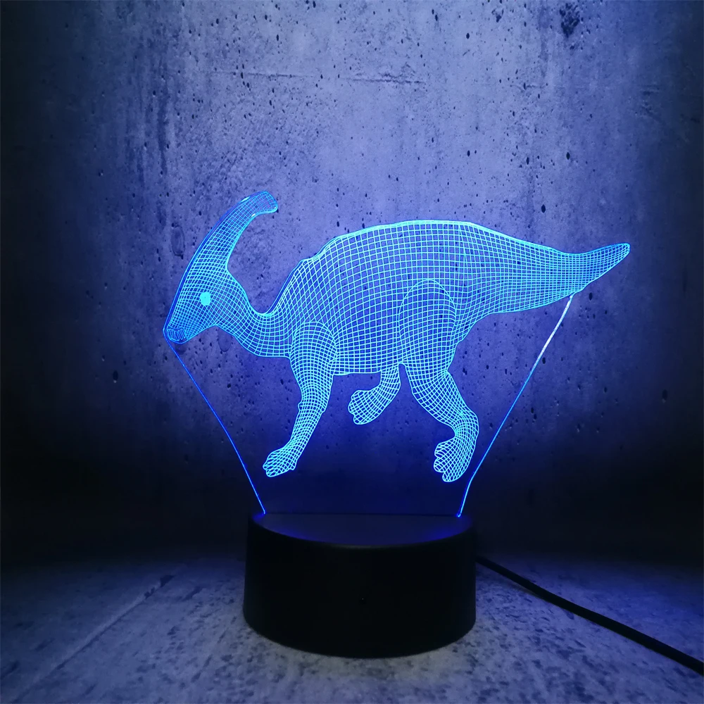 Lava 3D Светодиодная лампа паразауролофа любителям динозавров Фильм рисунок