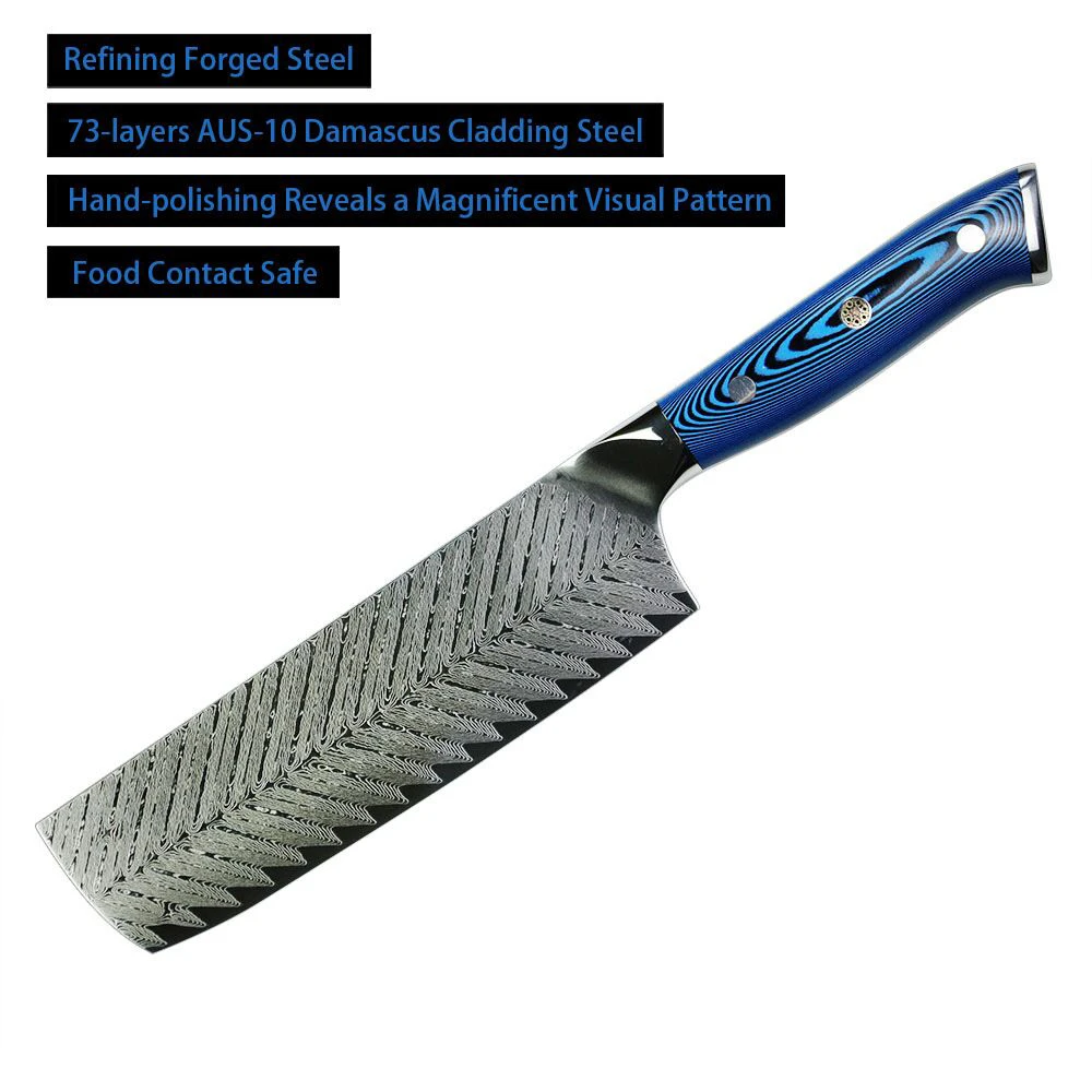 Кухонные ножи Японии vg10 Дамасская сталь 7 дюймов нож шеф повара ручной работы с