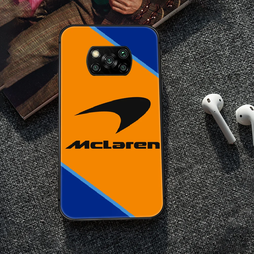 

Mclaren car Logo Phone case Cover Hull For Xiaomi Mi A2 A3 8 9 9T Note 10 Se Lite Pro black Coque Tpu Cover Painting Back