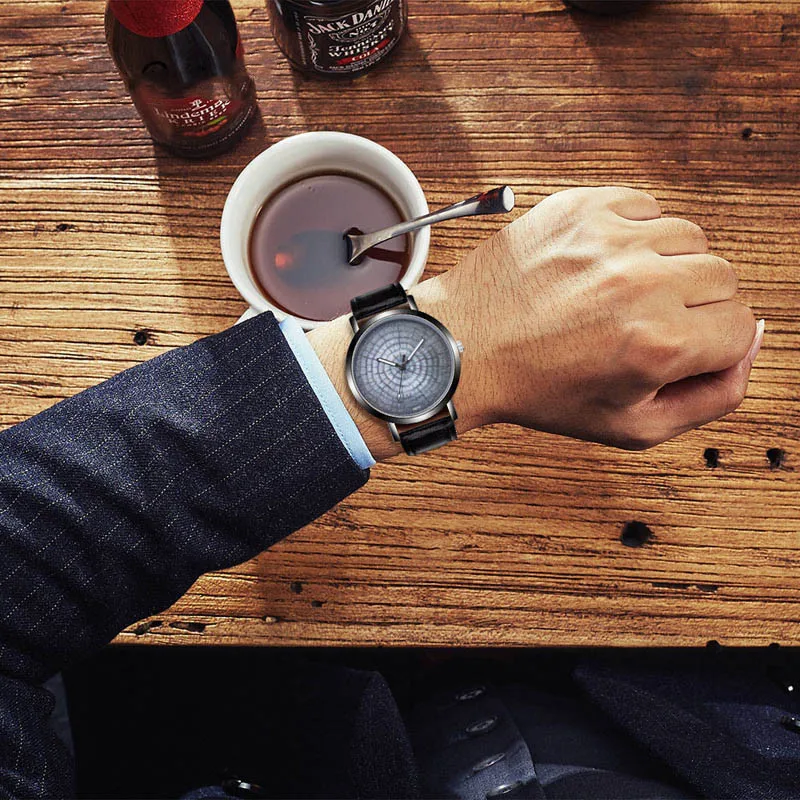 Часы наручные мужские с кожаным ремешком классические уникальные кварцевые