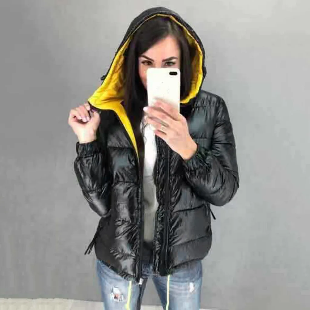 2019 модная зимняя теплая плотная верхняя одежда с капюшоном длинными рукавами