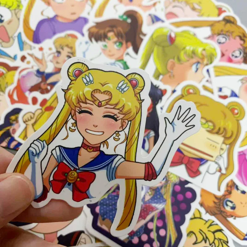 

50 pcs/pack Sailor Moon Cartoon Bullet Journal Adhesive Stickers DIY Decoration Diary Stationery Stickers Children Gift